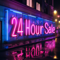 24 Hour Sale Neon Sign Perfect for Businesses & Promotions