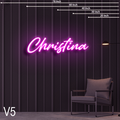 christina pink neon sign