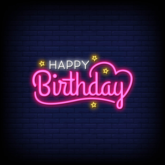 Happy Birthday Lettering Neon Sign - Neon Pink Aesthetic — make neon sign