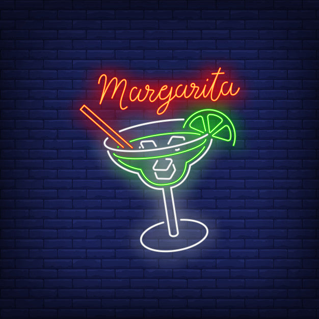 Large Bright Blue Bar outlet Cocktail Margarita LED Light Sign Decoration