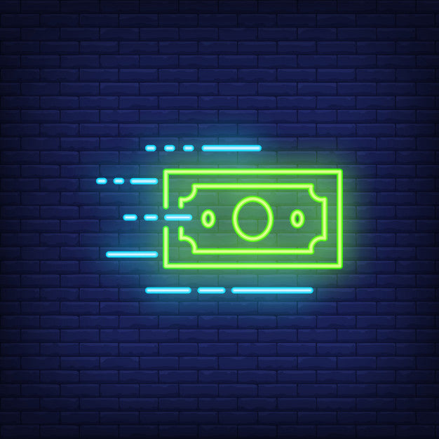 Moving Dollar Bill Neon Sign — make neon sign