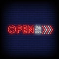 Open 24 Hours Neon Sign Perfect for Businesses & Events