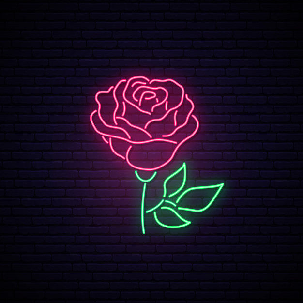 Rose Neon Sign - Pink Neon Sign — make neon sign