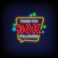 Thank You Followers Neon Sign