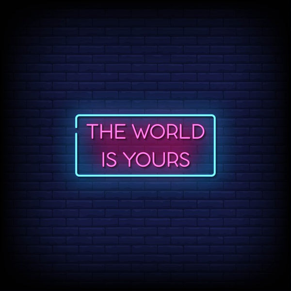 Moodlion The World Is Yours Neon Sign, Neon Signs for Wall Decor